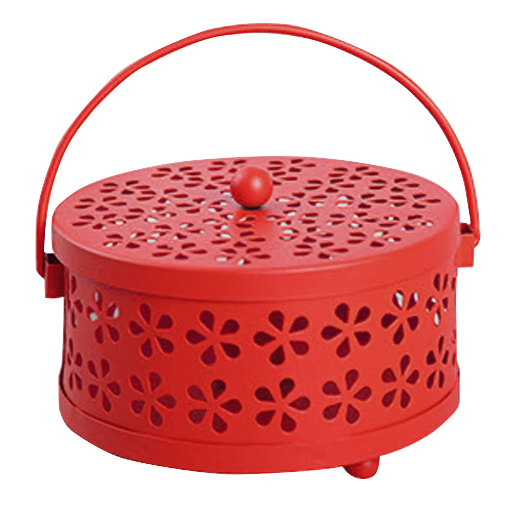Mosquito Coil Holder Anti Scald Metal Garden Rack Durable Home Incense Burner Hollowed With Handle Practical Case Classical