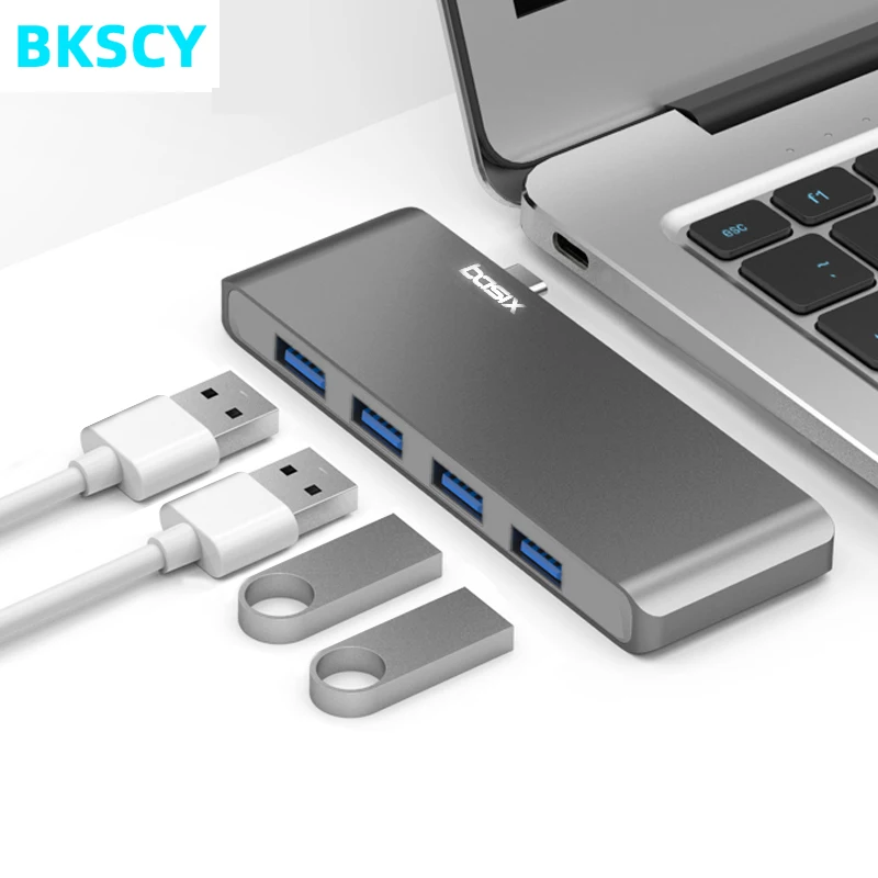 

BKSCY Type C hub To 4 Port Multi USB 3.0 Otg hub High Speed 5Gbps USB 3.1 Splitter for MacBook Pro Huawei P30/P20 type c usb hub