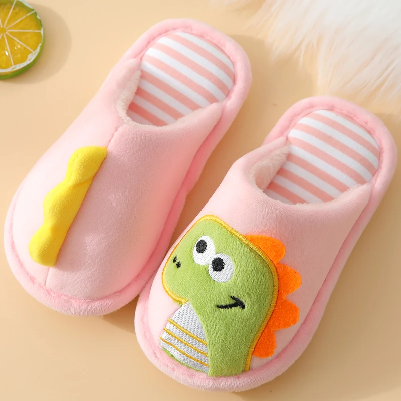 children's sandals near me Spring Autumn Children's Slippers Soft Flax Anti-Slip Indoor Home Shoes Kids Dinosaur For Boys Girls All Season Cotton Slippers best children's shoes Children's Shoes