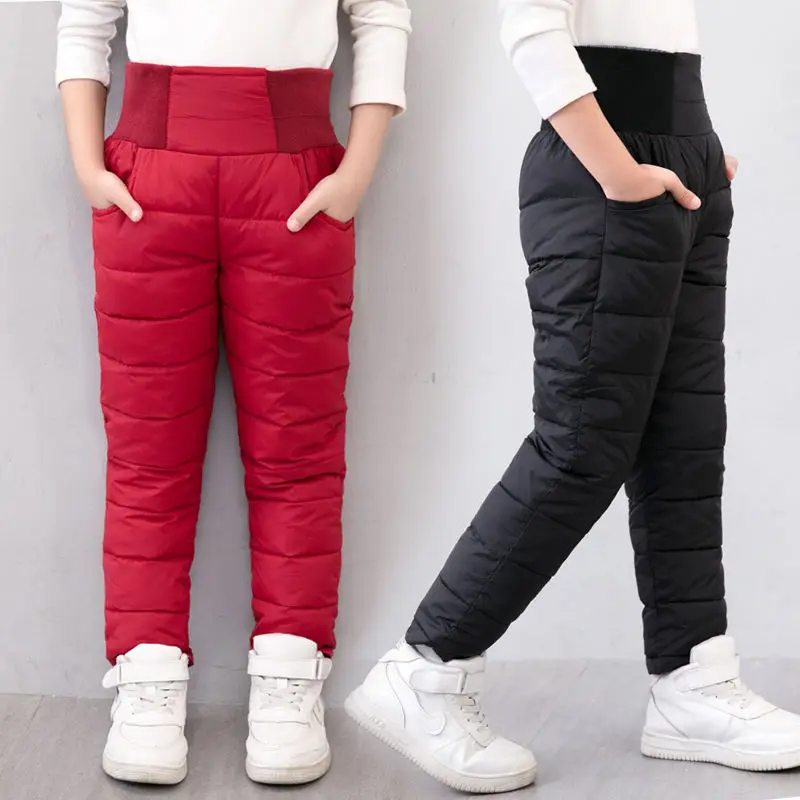 

Children Pants For Girls High Waist Leggings Cotton Winter Toddler Trousers Boys Pants Waterproof Kids Warm Pant 4 5 6 7 8 Years