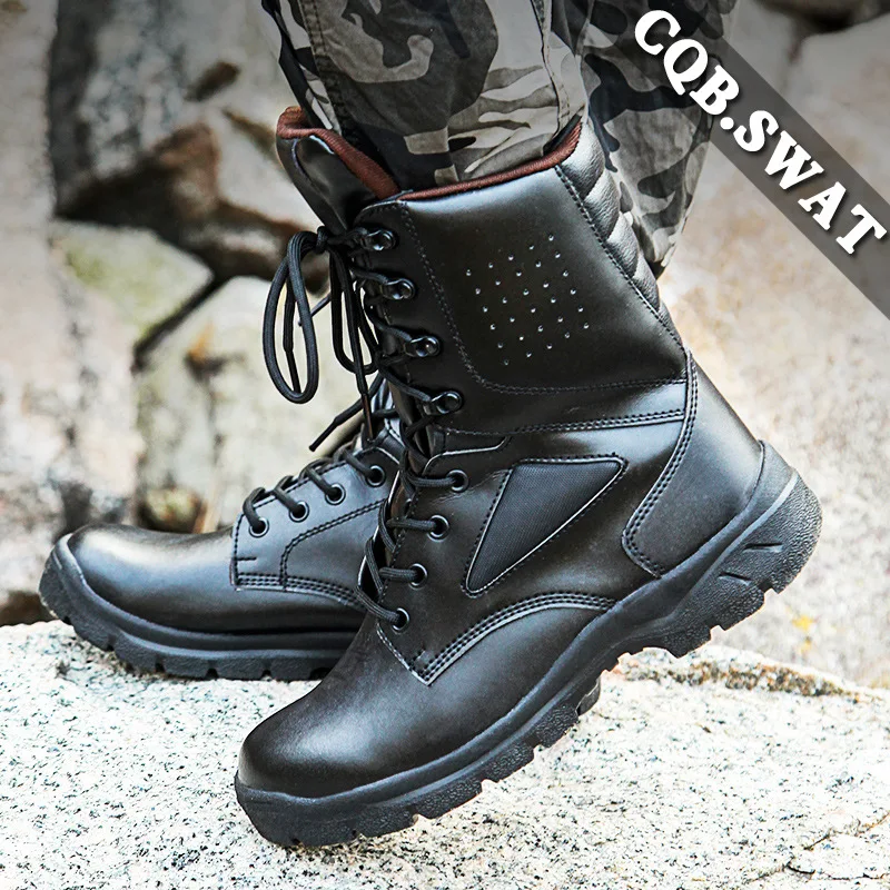 

Hummer Black And White with Pattern Combat Boots Lightweight Tactical Boots Training Shoes Size Completed