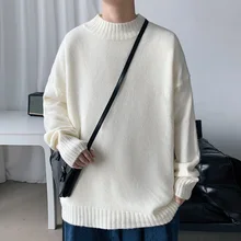 2021 Man New Cotton Pullover V neck Men Sweater Solid Color Long Sleeve Autumn Slim Sweaters Men Casual Pull Men Clothing Blue
