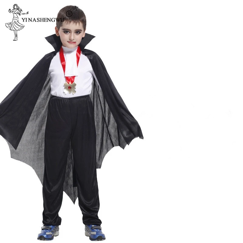 Костюм на Хеллоуин карнавальный вечерние Детские графа Дракулы готика, вампир костюм Fantasia князь костюм вампира для мальчиков и девочек