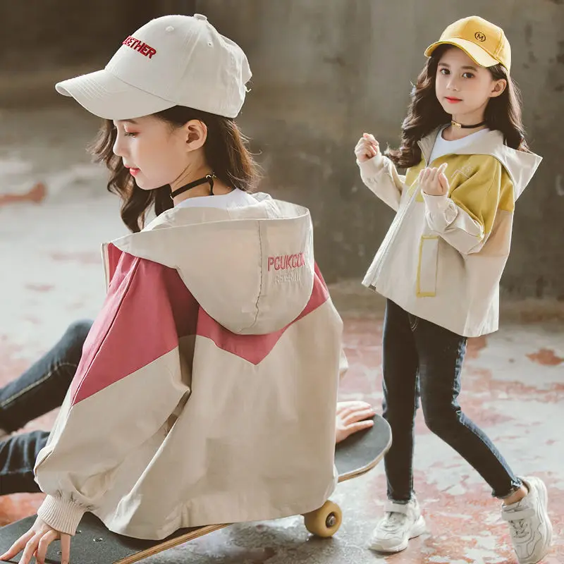 

Childrenswear Spring And Autumn Girls Fashionable Stitching Jacket 2020 Big Boy Children New Style Western Style Casual Korean-s