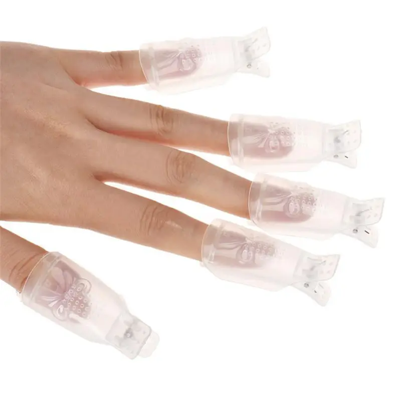 Newest Nail Polish Remover 10PCS Silicone Gel Nail Soak Off UV Gel Art Polish Remover Wrap Cap Gift