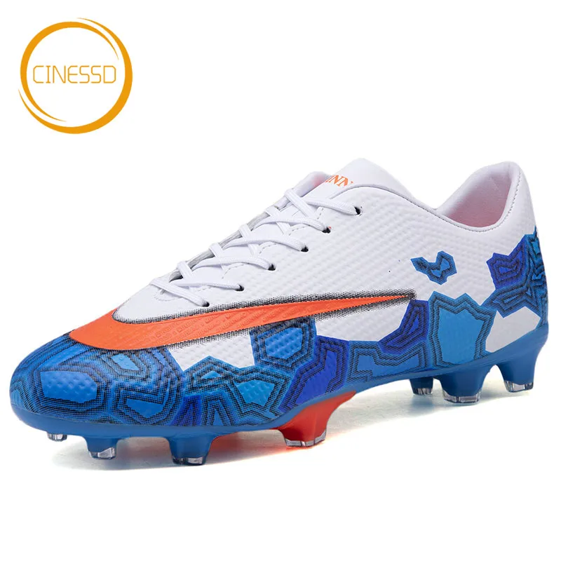 

CINESSD New Breathable Soccer Shoes Long Spikes Ankle Football Boots Indoor Turf Soccer Cleats Sneakers Men Sports Shoes Unisex