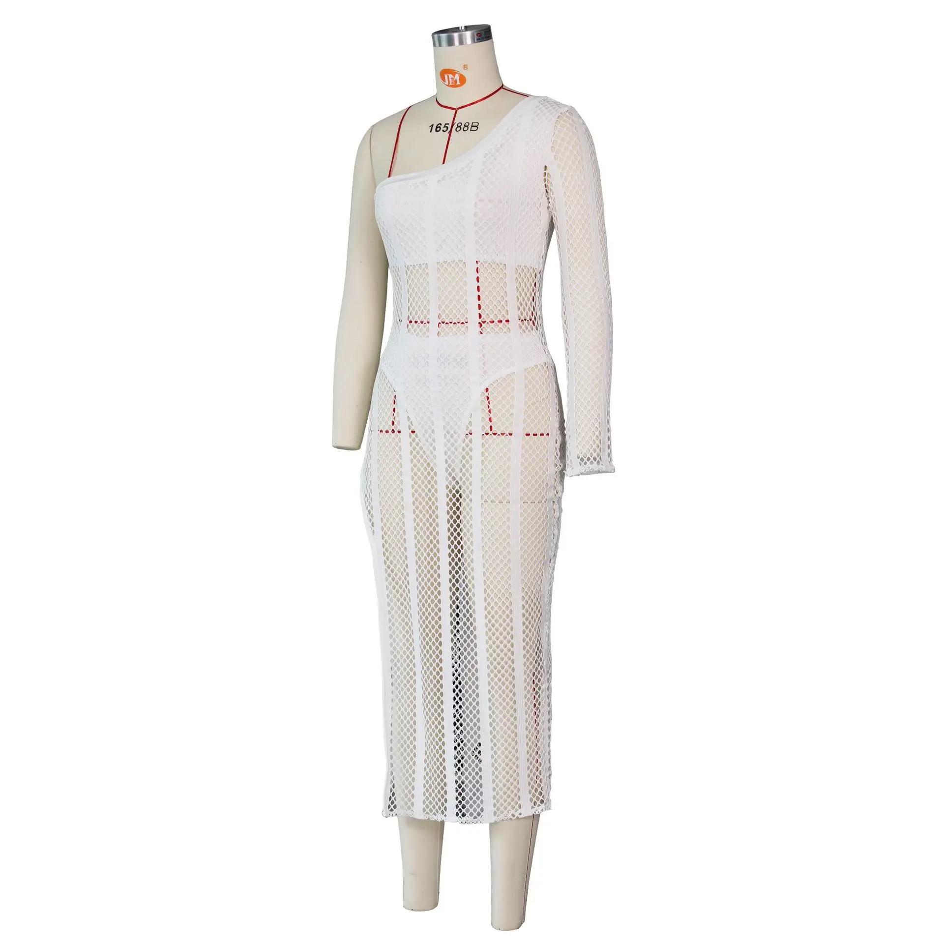 Женская Одежда для пляжа Пляжные наряды парео платье Женщины Летнее платье Женская пикантная, прозрачная сетка наклонная Для женщин однотонные
