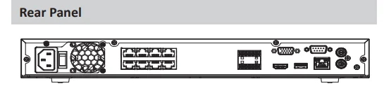 Dahua NVR 8 CH 16 CH 1U 8 Ports PoE 4K NVR H.265 Pro Network Video Recorder Smart H.265+ 2 HDD Support Onvif Up to 12MP