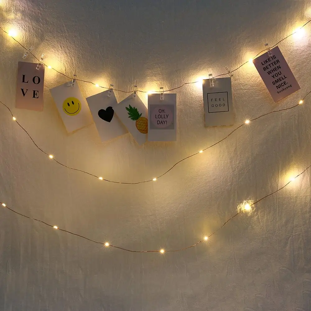 2M/5M USB LED Light String Outdoor Garland for Photo Clip Decor Fairy/String Lights Chain Battery Christmas Copper Wire Lamp 2M/5M USB LED Light String Outdoor Garland for Photo Clip Decor Fairy/String Lights Chain Battery Christmas Copper Wire Lamp