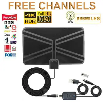 

996 Miles Range 4K HD 1080P Digital HDTV Aerial Indoor Amplified Antenna VHF/UHF