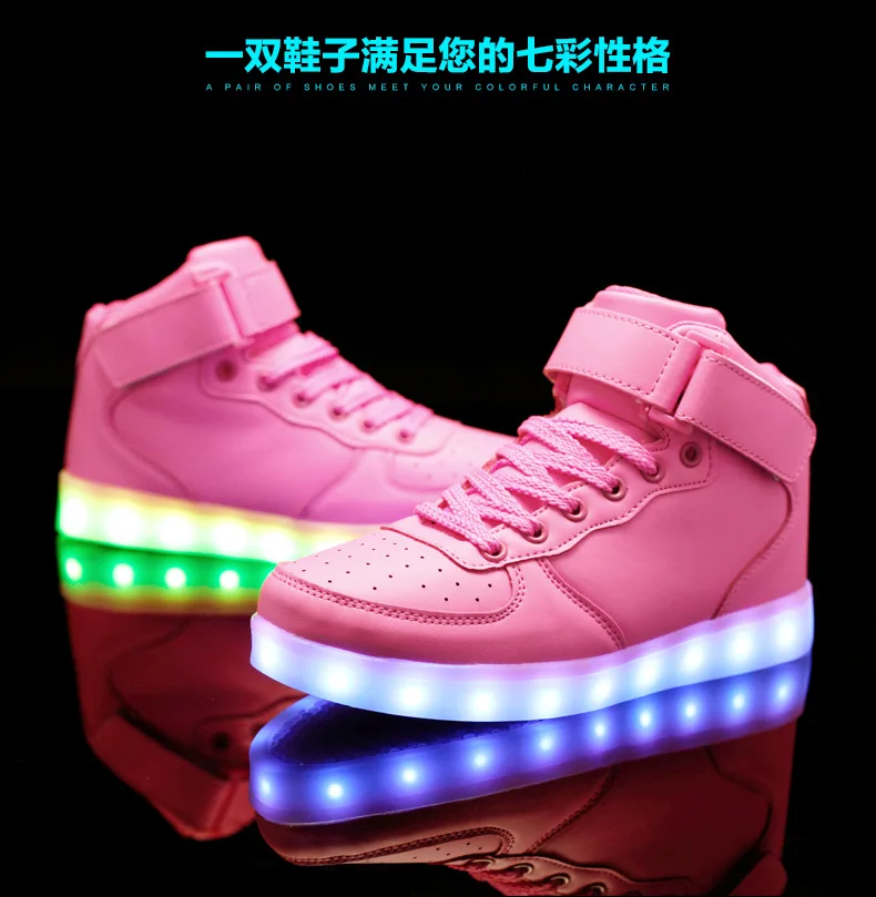 Autumn Winter Children Shoes Men's Shoes Girls Boys Kids Warm Sports Light Shoes USB Charging High To Help Shoes Girls Sneakers