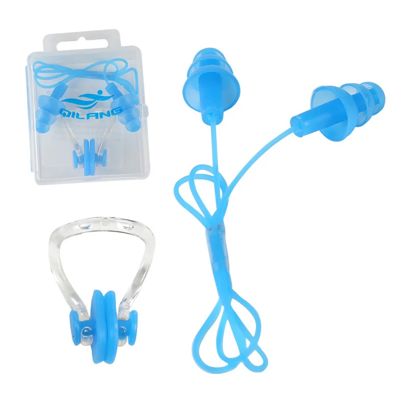 

Soft Waterproof Silicone Swimming Nose Clip Earplugs Set Water Sport Surfing Diving Swimming Pool Accessories Ear Plug with Wire