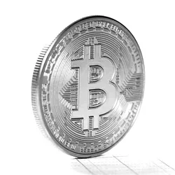 Gold Plated Bitcoin Commemorative Art Souvenir - Unique Collectible Gift (Silver)