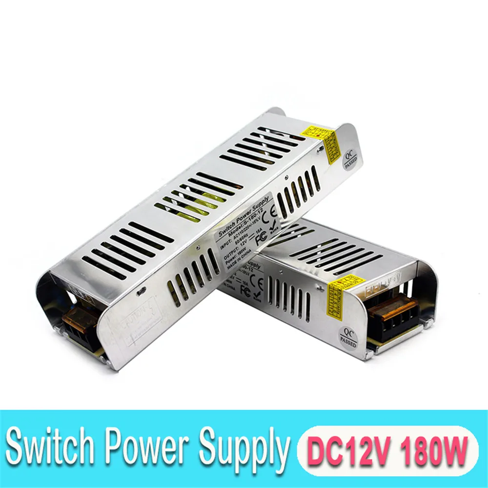 Мини Размер DC источник питания DC12V 15A 180 Вт светодиодный трансформатор 220 В AC-DC SMPS для CCTV камеры полосы Модули лампы