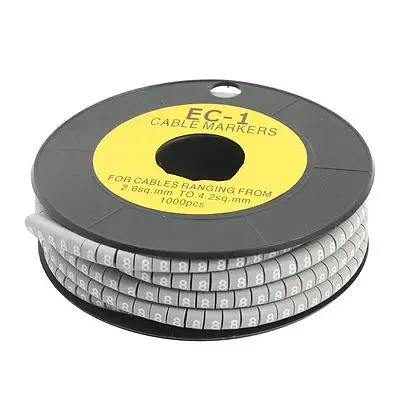 

EC-1 Gray Flexible PVC Letter 8 Pattern Cable Markers 2.6-4.2mm2 1000 Pcs