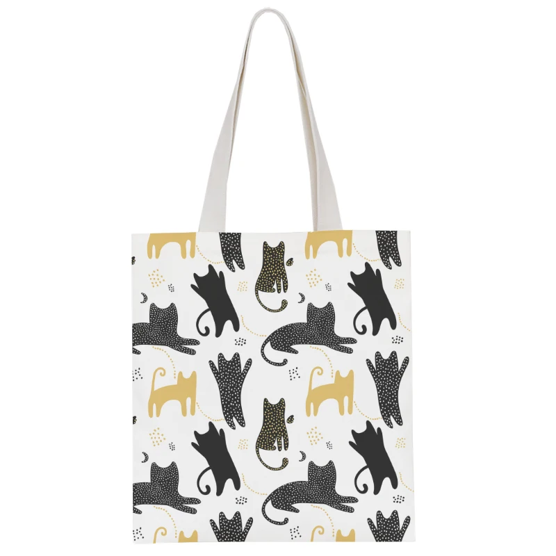 New Fashion Ladies Canvas Shoulder Bag Cute Animal Pink Sweet Girl Handbag Casual Harajuku Light Storage Bag Funny Shopping Bag