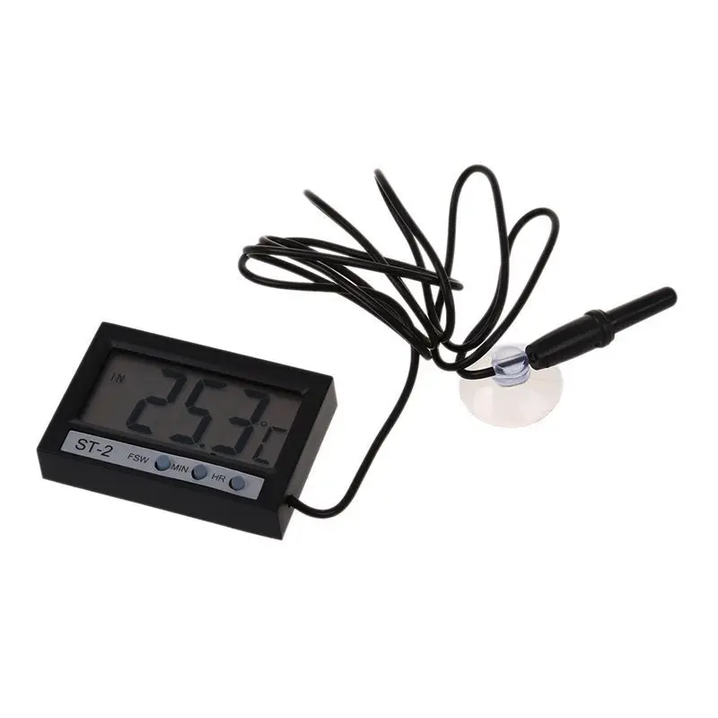 Promotion! Mini LCD Digital Thermometer Celsius Temperature Meter Indoor Outside Clock with Probe ST-2 | Инструменты
