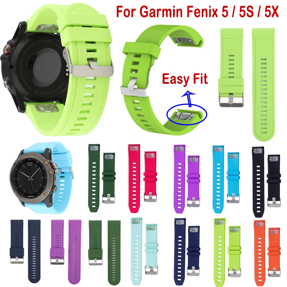 Ремешок силиконовый для наручных часов быстросъемный браслет Garmin Fenix 6X 6 6s 5S 5X 5 Watch