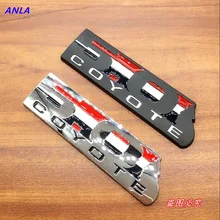 1 PCS 3D Metal 5.0 COYOTE V8 Logo Side Fender Turbo Emblem GT Badge Decal Car Stickers For Ford Mondeo Focus Mustang Car Styling