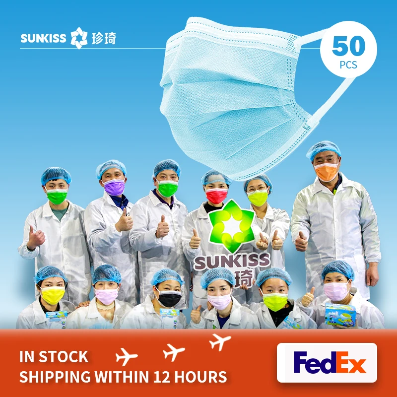 

50pcs Face Mask Disposable 3 Layer Protective Face Mask Anti-Pollution Mouth Masks Nonwoven Mask Disposable Hygiene Mask