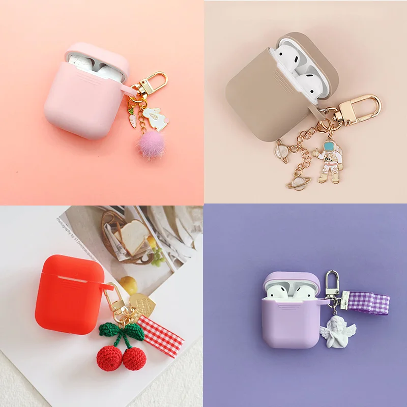 Милый чехол с подвеской в виде вишни собаки космонавта для Apple Airpods аксессуары