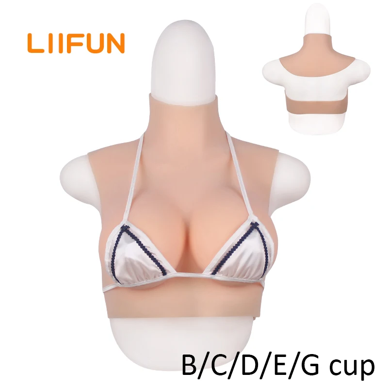 Реалистичная силиконовая форма для груди Liifun накладные высокий воротник шея