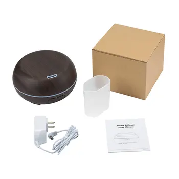 

Round Ultrasonic Humidifier 300ml Mist Maker Aroma Diffuser with Colorful LED Light Wood Grain Aromatherapy Diffuser Machine