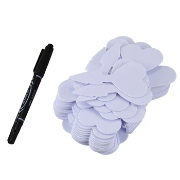 

100Pcs Heart-Shaped Plastic Pant Label, Floral Label, Garden Nursery Pot Tag, Used for Garden Decoration, Flower Pot