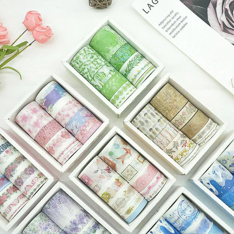 10 Rolls/packs Flower Patterned Scrapbooking Paper Pack Handmade Crafts Background Pad New Printed DIY Decorative Tape Stickers | Дом и сад