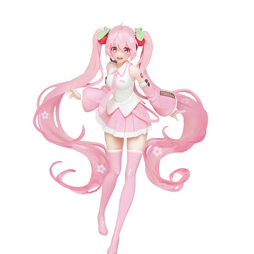 

18cm Original Taito Action Figure VOCALOID Miku Sakura Figure PVC Models Kawaii Hatsune Miku Figurine Doll Brinquedos