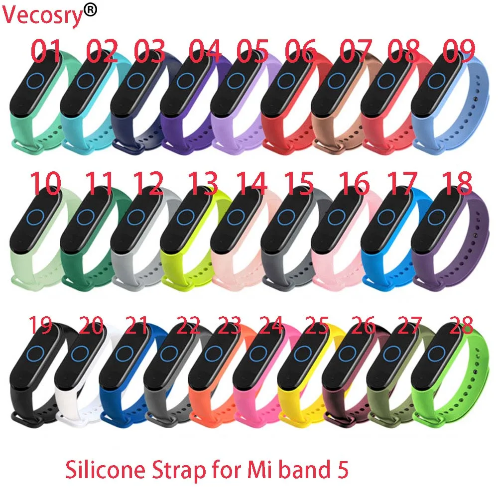 50 шт./лот для Xiaomi Band 5 спортивные часы ремешок силиконовый браслет Прямая поставка