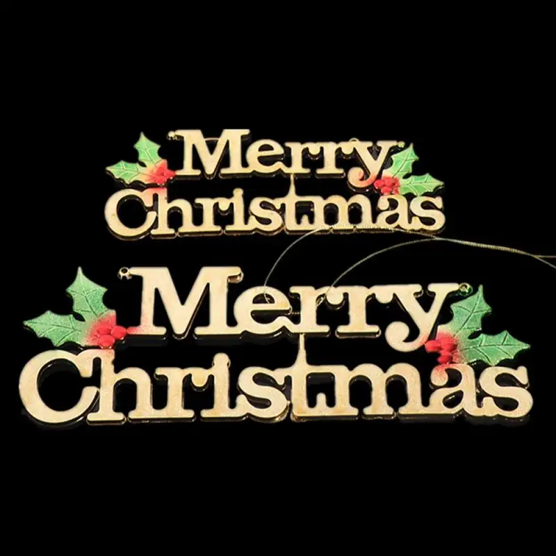 Подвески с надписью «Merry Christmas», украшения с золотыми буквами, дверная бирка, Рождественская елка, подвеска с буквами, рождественские украшения для дома