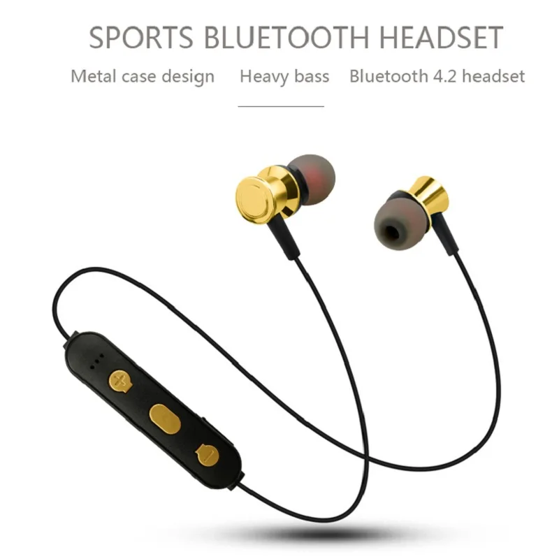 Наушники-вкладыши Bluetooth для бега, спортивные стерео магнитные Audifonos Para Celular с микрофоном для всех смартфонов