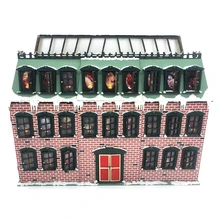 Christmas Snowhouse Wooden Arrival Calendar Countdown Led Party Decor 24 Switchable Windows with LED Light Ornament