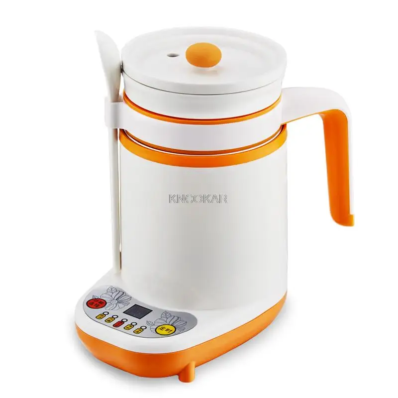 220V 90w 600ml Ceramic liner and lid Mini Health Cup Slow cooker Insulation function Small stew pot with spoon 15x18cm