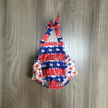 

Independence Day baby girls Summer clothing infant baby girls romper navy red stars tutu cotton baby all star July 4th romper