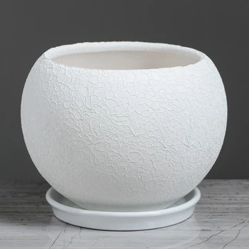 

Flowerpot "Ball" silk, white, 1l