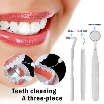 

3 Pcs /set LED Oral Kit Mirror Plaque Remove And Tooth Stain Eraser Tool LED Oral Kit Mirror Dropshipping