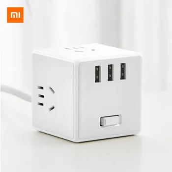 

Xiaomi Rubik's Cube Converter 3 National Standard Combination Holes 3 USB Ports Wired/wireless Optional 2-in-1 Socket Charger