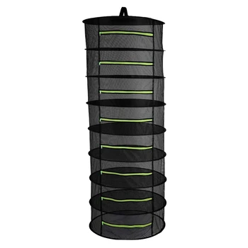 

Drying Net 8-Layer Hanging Basket with Zipper Folding Dry Rack Dryer Bag Mesh for Herbs Flowers Buds Planting Drying