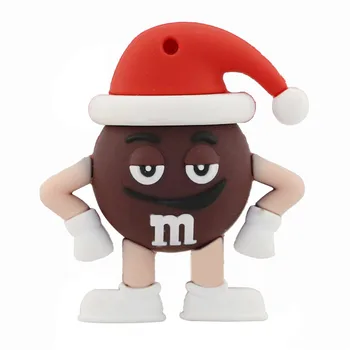 

Pen Drive Creative Christmas Hat Chocolate M&M Usb Stick 32GB 4GB 8GB 16G 64GB 128GB Usb Flash Drives 256GB Pendrive Memory Card