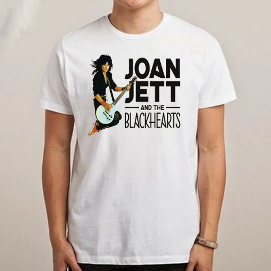 JOAN JETT AND THE BLACKHEARTS мужские белые топы футболка размер S M L XL 2XL 3XL Забавный дизайн |