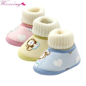 

Baby Shoes Infants Crochet Knit Fleece Boots Toddler Girl Boy Wool Snow Shoes Winter Booties