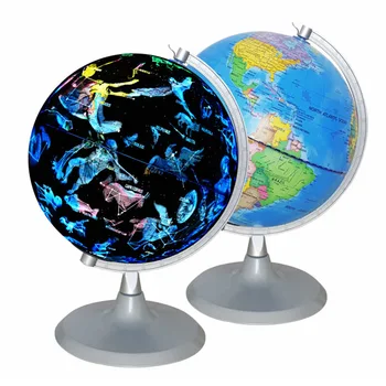 

20CM 2 In 1 Illuminated World Globe Desktop Lighting World Globe Interactive Earth Globe with World Map and Constellation View