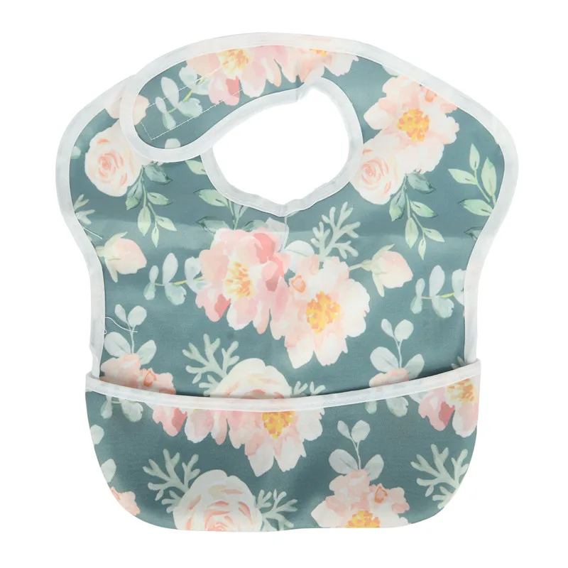 [Sigzagor]1 Baby Bib Feeding Waterproof With Pocket 6 to 24 months - Цвет: BSW6 floral