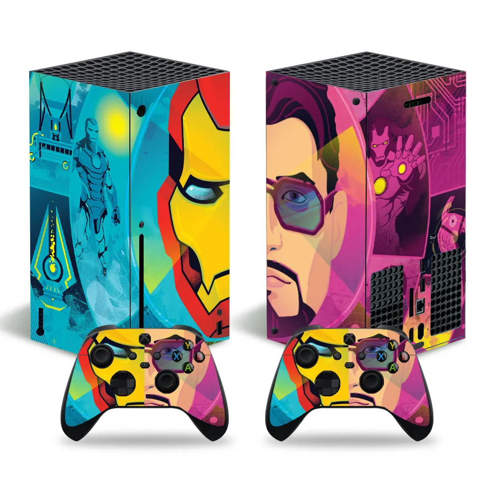 2021 Marvel Iron Man Skin Sticker Decal Cover for Xbox Series X Console and 2 Controllers Xbox Series X Skin Sticker Vinyl 