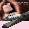 Professional Titanium Alloy Hair Straightener Wide Plate Flat Iron Temperature Adjustable with Venting Hole Straightening Iron 2
