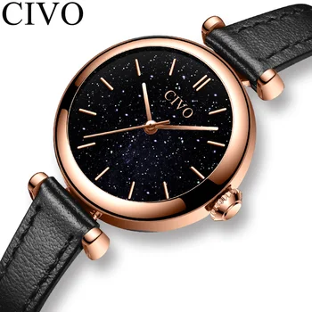 

Women Watches Relogio Feminino CIVO New Ladies Watch Luxury Gifts For Women Waterproof Black Quartz Wristwatch Clock 8104