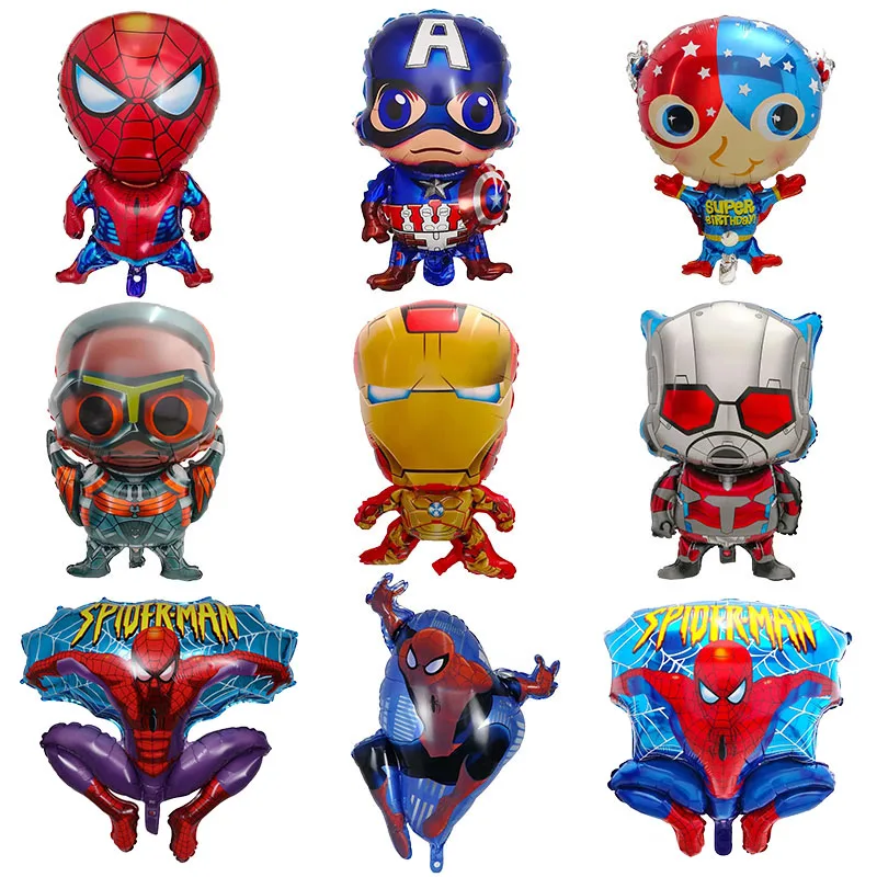 1pc Cartoon Superhero Foil Balloons Avenger Spider Iron Man Helium Globos Happy Birthday Party Decoration Supplies Kids Toys | Дом и сад