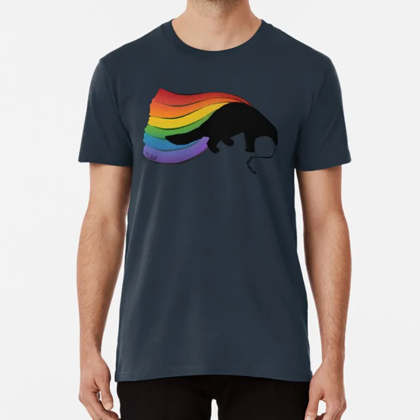 Тёмно-синий Pangolin Rainbow power! Футболка pangolins pangolin scaly anteater животные дикая природа сохранение окружающей среды - Цвет: Тёмно-синий